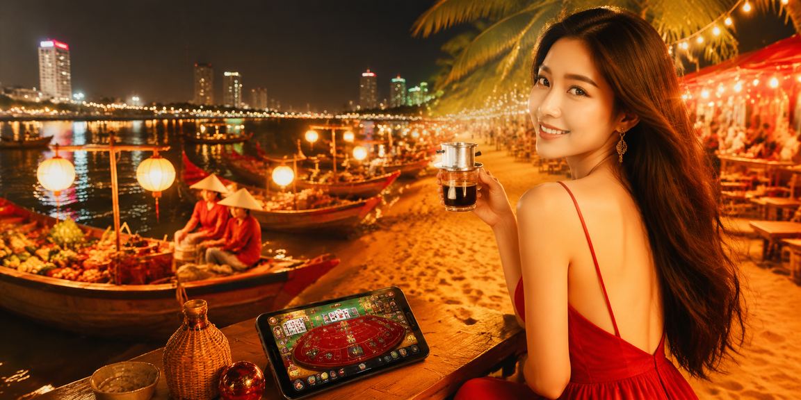 Người chơi cá cược tại Nha Trang ngồi cà phê xem kết quả casino buổi tối