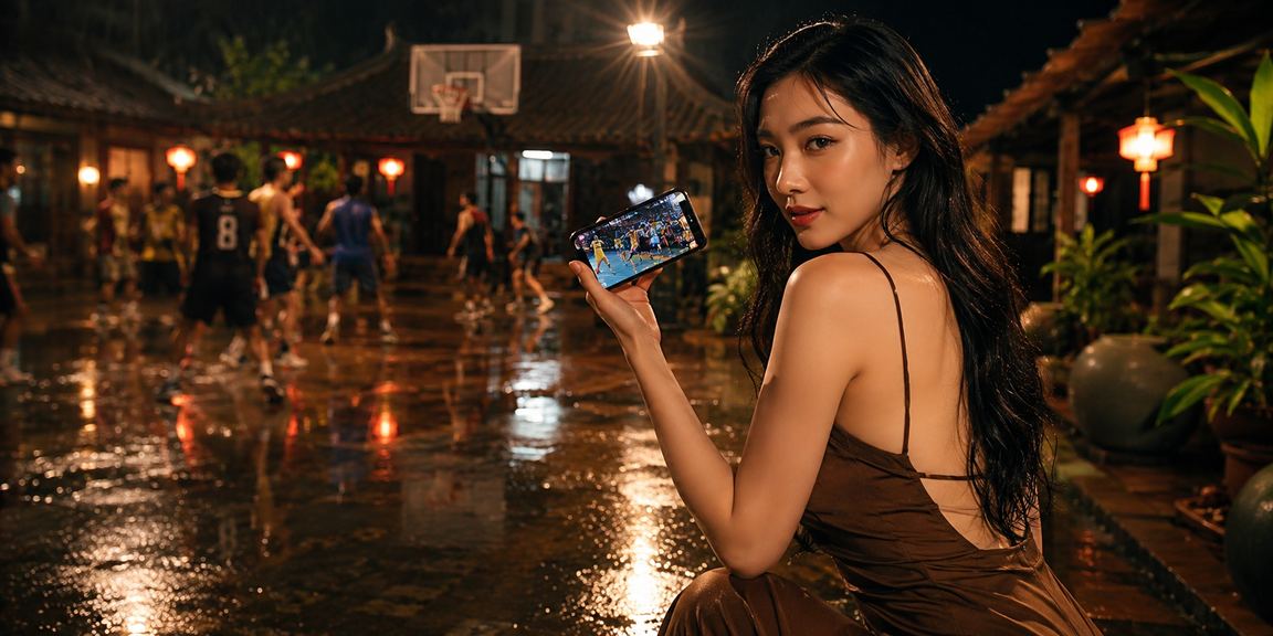 Người dùng Ninh Bình xem khuyến mãi cược bóng rổ tại quán cà phê trên điện thoại
